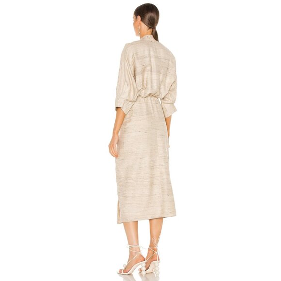 Piece of White | Audrey Raw Silk Dress in Biscotti Beige NWOT - Picture 3 of 8